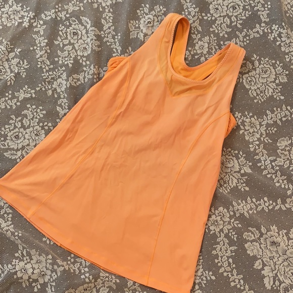 LULULEMON TANGERINE ORANGE TANGERINE CUTOUT YOGA WORKOUT TANK TOP SIZE 8 - Picture 6 of 9